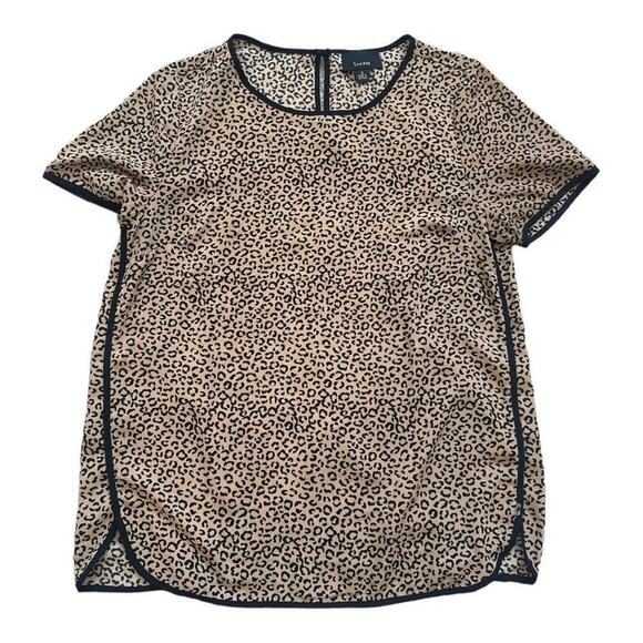 Lumiere Animal Print Blouse with Keyhole back Size Small - Picture 10 of 11